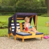 KidKraft Double Chaise Lounge With Cup Holders - Honey & Navy 524 -Baby Product 00524 RSM 1