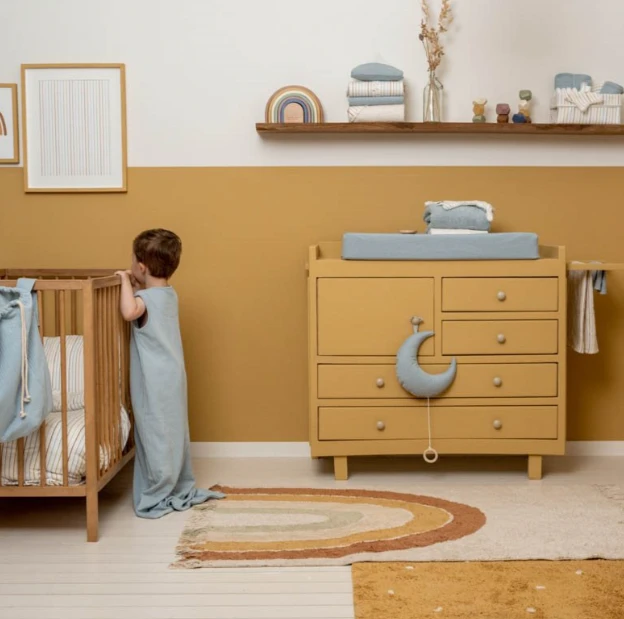 Little Dutch Muslin Summer Sleeping Bag Pure Soft Blue 4 Little Dutch Muslin Summer Sleeping Bag Pure Soft Blue - Image 2