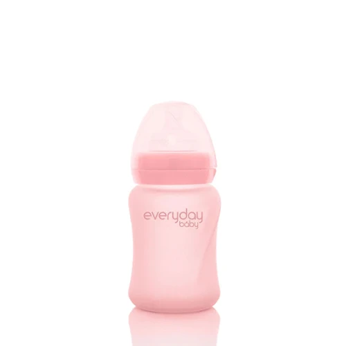 Glass Baby Bottle Healthy+ 150 Rose Pink 3 Glass Baby Bottle Healthy+ 150 Rose Pink