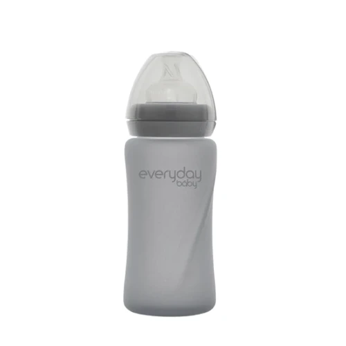 Glass Baby Bottle Healthy+ 240 Quiet Grey 3 Glass Baby Bottle Healthy+ 240 Quiet Grey