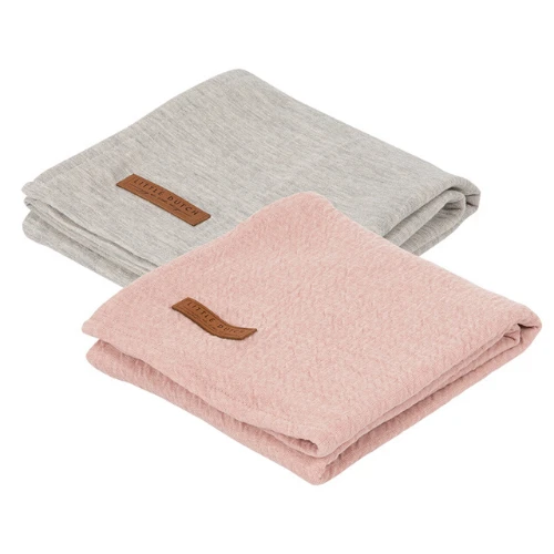 Little Dutch Muslin Cloths 70 X 70 Pure Pink/Grey (set Of Two) 3 Little Dutch Muslin Cloths 70 X 70 Pure Pink/Grey (set Of Two)