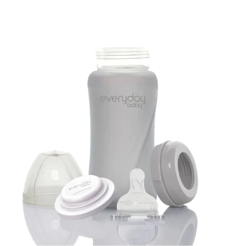 Glass Baby Bottle Healthy+ 240 Quiet Grey 4 Glass Baby Bottle Healthy+ 240 Quiet Grey - Image 2