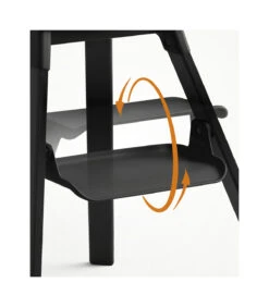 Stokke® Clikk™ High Chair Midnight Black -Baby Product Clikk MdnBlck Cnfg 1 FootrestRotation eCom