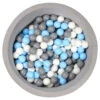 Organic Cotton Light Gray Ball Pit With 200 ((Grey/Blue/White) Balls -Baby Product MLP307003a