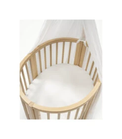 Stokke® Sleepi™ Mini Fitted Sheet White V3 -Baby Product SleepiMini Natural FtSh White Canopy 5278 TopView eCom