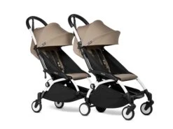 BABYZEN YOYO Double Stroller 6+ / 6+YOYO Connect Frame, 6+ Color Pack / YOYO² Frame, 6+ Color Pack -Baby Product YOYOconnect YOYO2 3 4TWIN6 WHITEFRAME TAUPE WEB