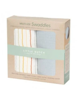 Little Dutch Swaddles 70 X 70 Sunny Stripes/Pure Soft Blue -Baby Product muselinas vintage sunny puro azul